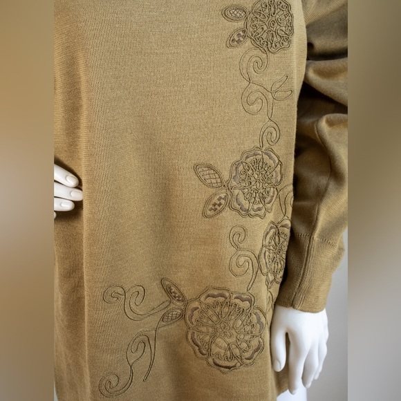 Autumn Creation Wool Blend Cord Embroidery Floral Pullover Women’s Sweater Large - Picture 3 of 9